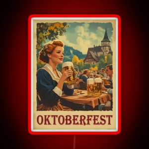 Vintage Poster Oktoberfest RGB Neon Sign