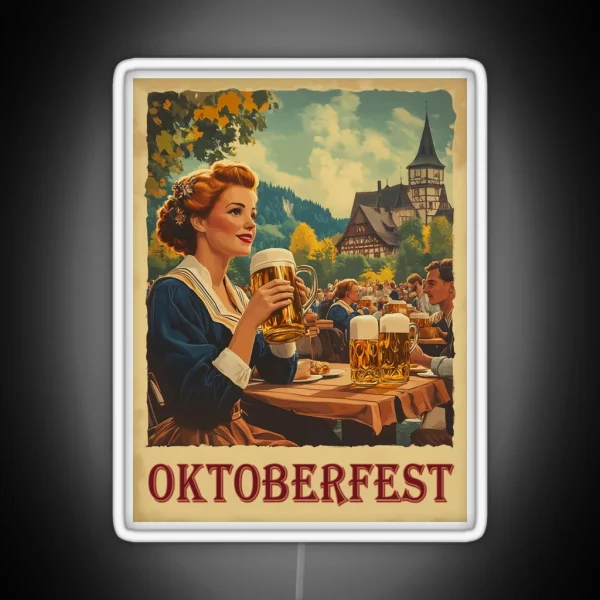 Vintage Poster Oktoberfest RGB Neon Sign