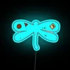 Unique Handcrafted Vibrant Retro Inspired Neon Dragonfly Art Decor Sign