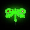 Bohemian-inspired vintage psychedelic dragonfly RGB neon wall art decoration lighting.