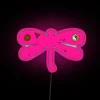 Colorful vintage psychedelic dragonfly design neon RGB LED wall art