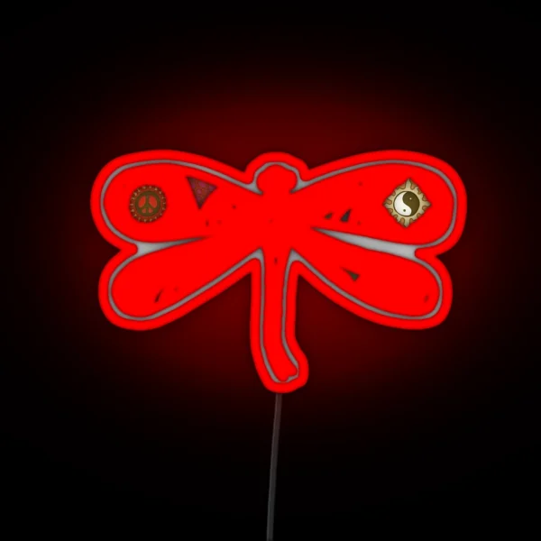 Vintage Psychedelic Dragonfly RGB Neon Sign