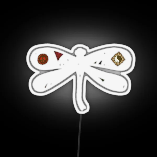 Vintage Psychedelic Dragonfly RGB Neon Sign