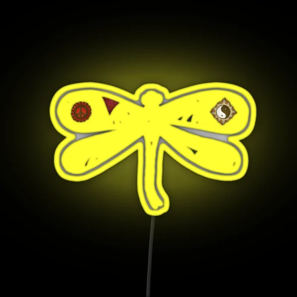 Vintage Psychedelic Dragonfly RGB Neon Sign