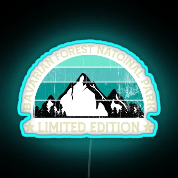 Vintage Retro Bavarian Forest National Park Best Funny RGB Neon Sign