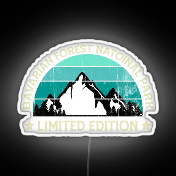 Vintage Retro Bavarian Forest National Park Best Funny RGB Neon Sign
