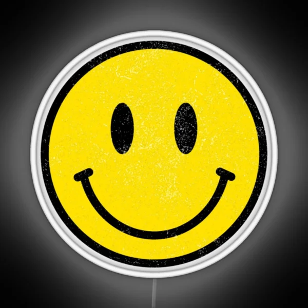 Vintage Retro Happy Smiley Face 80s 90s Aesthetic RGB Neon Sign