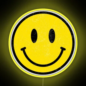 Vintage Retro Happy Smiley Face 80s 90s Aesthetic RGB Neon Sign