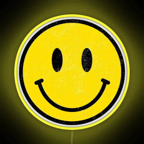 Vintage Retro Happy Smiley Face 80s 90s Aesthetic RGB Neon Sign