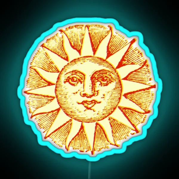 Vintage Retro Sun RGB Neon Sign