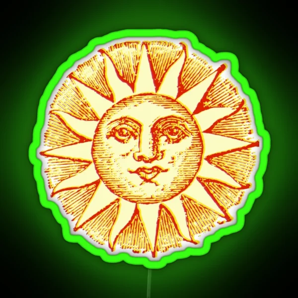 Vintage Retro Sun RGB Neon Sign