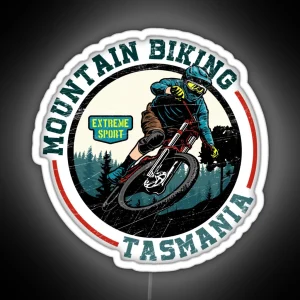 Vintage Retro Tasmania Australia Mountain Biking Bmx Mtb Trails Mouintain Cycling RGB Neon Sign