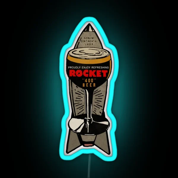 Vintage Rocket Lager Beer RGB Neon Sign