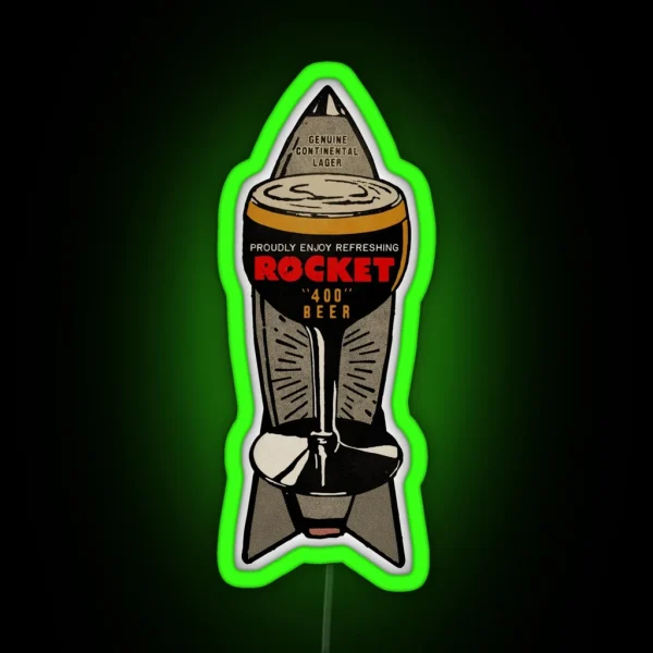 Vintage Rocket Lager Beer RGB Neon Sign