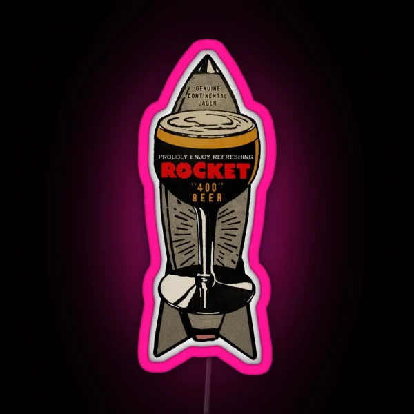Vintage Rocket Lager Beer RGB Neon Sign