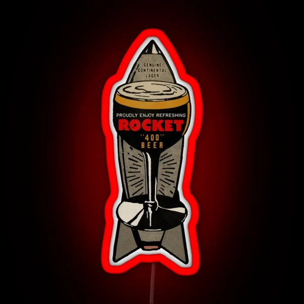 Vintage Rocket Lager Beer RGB Neon Sign