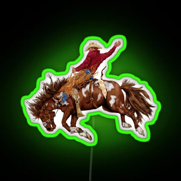 Vintage Rodeo Cowboy RGB Neon Sign