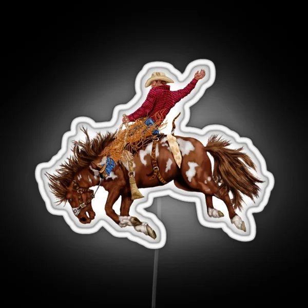 Vintage Rodeo Cowboy RGB Neon Sign