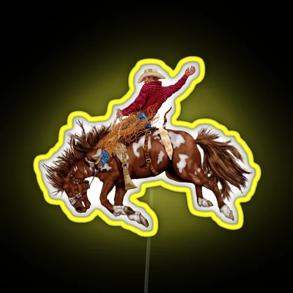 Vintage Rodeo Cowboy RGB Neon Sign