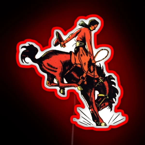 Vintage Rodeo Cowboy RGB Neon Sign