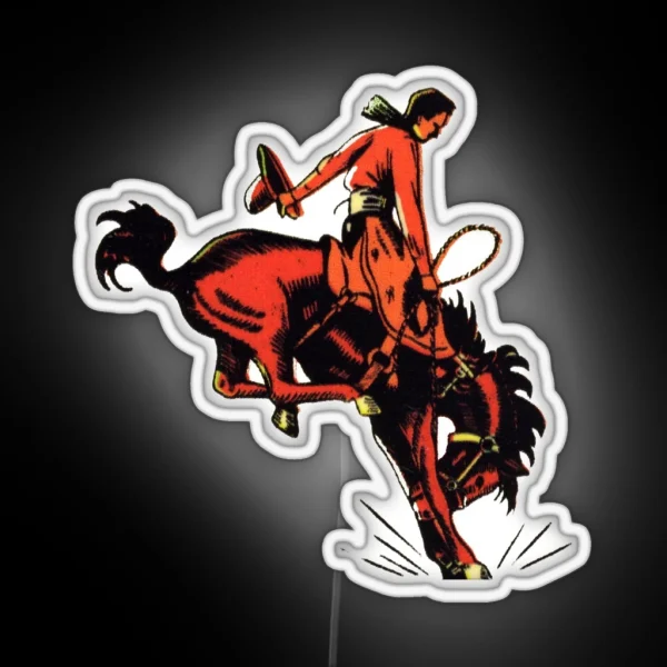 Vintage Rodeo Cowboy RGB Neon Sign