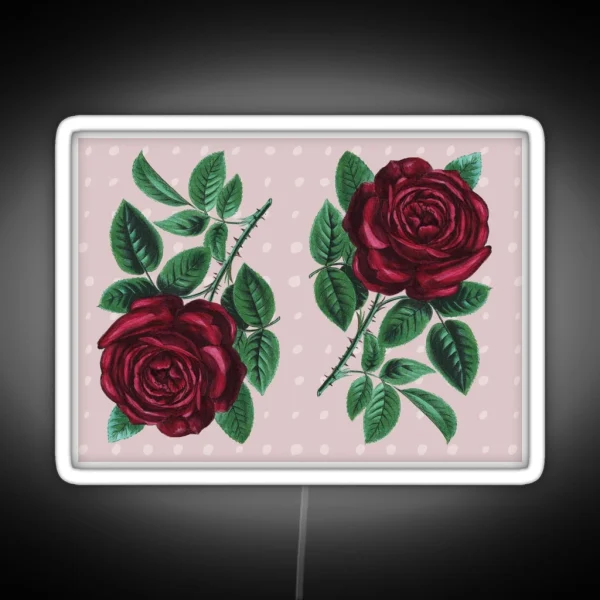 Vintage Rose Pattern RGB Neon Sign