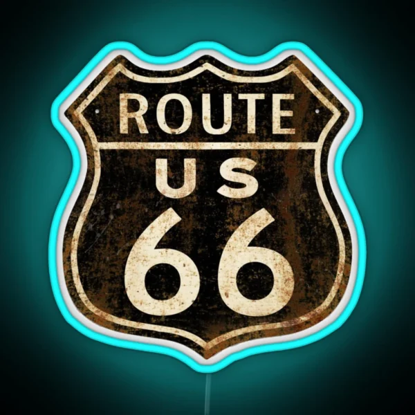 Vintage Route 66 RGB Neon Sign