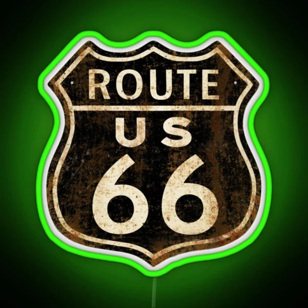 Vintage Route 66 RGB Neon Sign