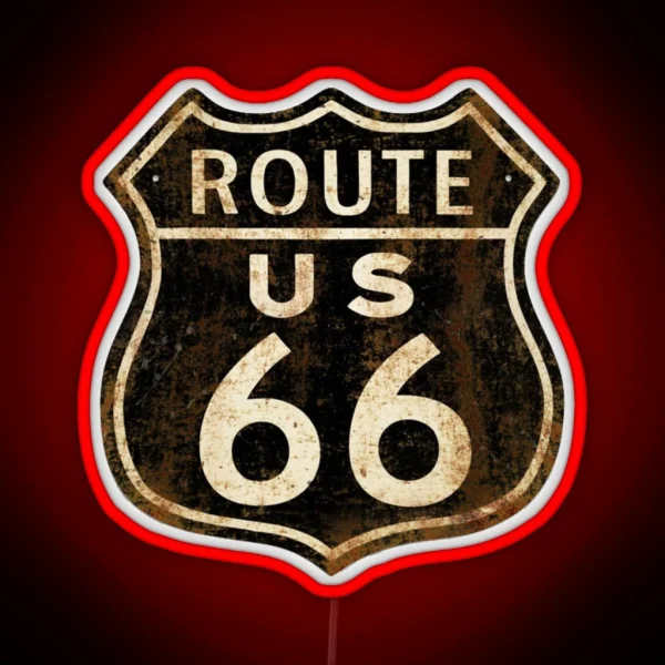 Vintage Route 66 RGB Neon Sign