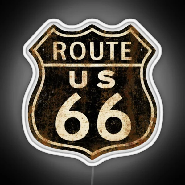 Vintage Route 66 RGB Neon Sign