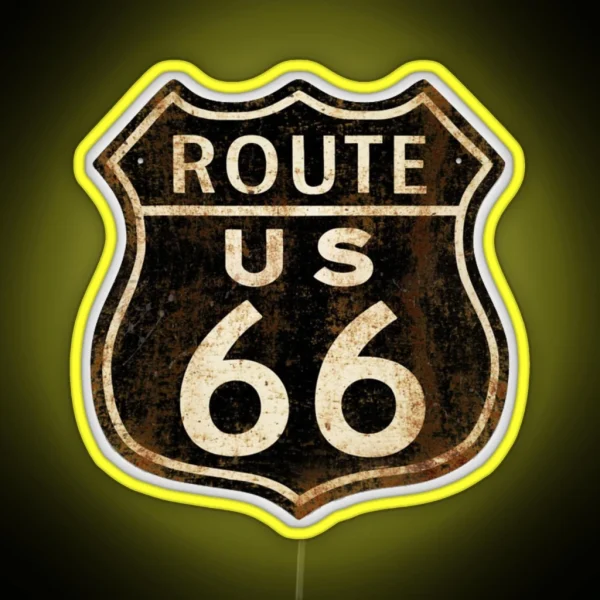 Vintage Route 66 RGB Neon Sign