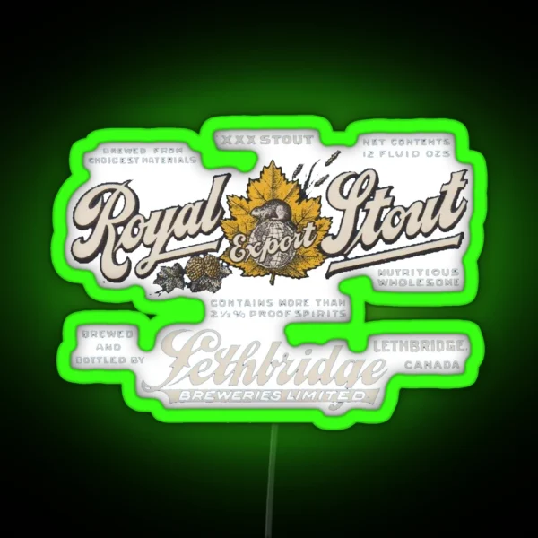 Vintage Royal Export Stout Lethbridge Breweries Limited RGB Neon Sign
