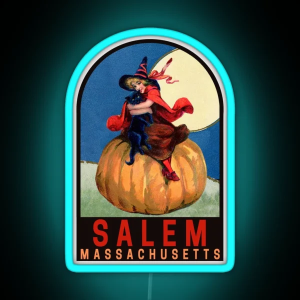 Vintage Salem Massachusetts RGB Neon Sign
