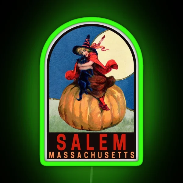 Vintage Salem Massachusetts RGB Neon Sign