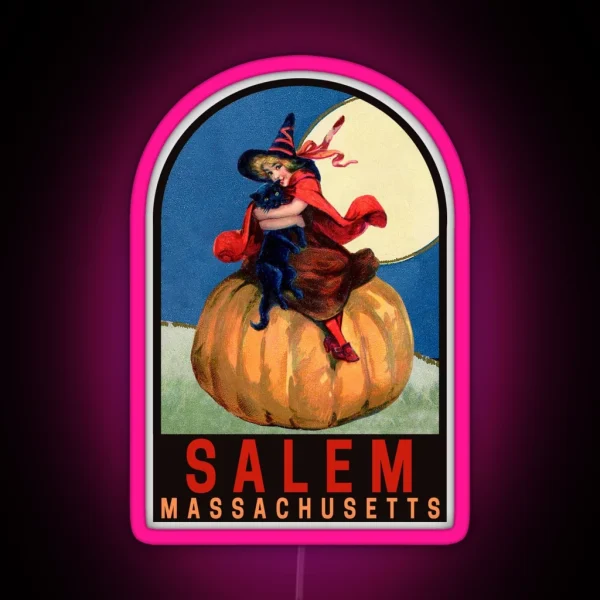 Vintage Salem Massachusetts RGB Neon Sign