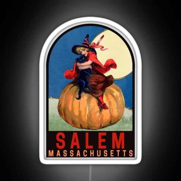Vintage Salem Massachusetts RGB Neon Sign