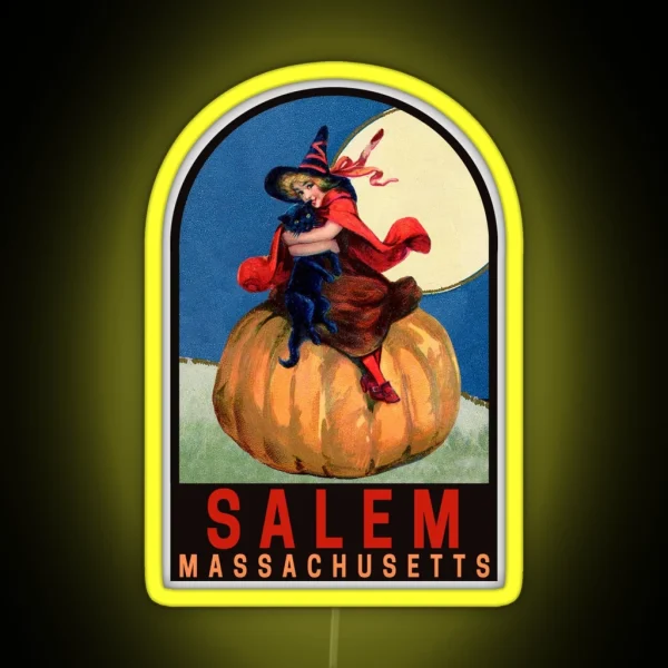Vintage Salem Massachusetts RGB Neon Sign