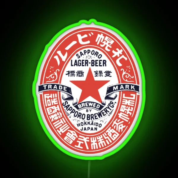 Vintage Sapporo Lager Beer RGB Neon Sign