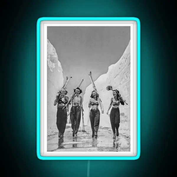 Vintage Ski Girls RGB Neon Sign