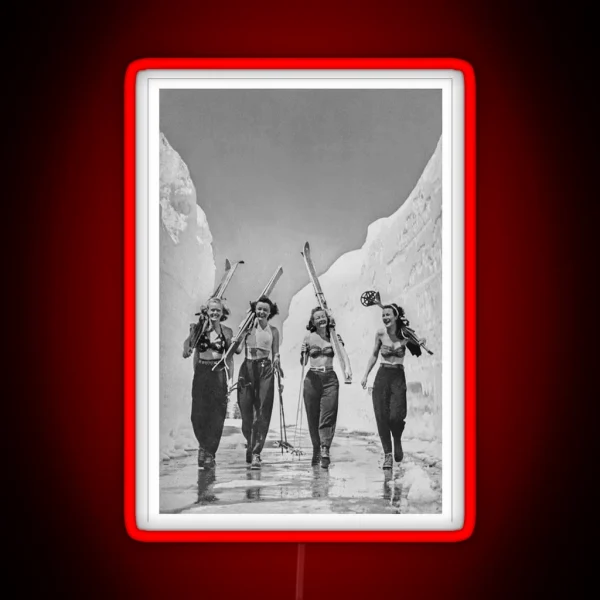 Vintage Ski Girls RGB Neon Sign