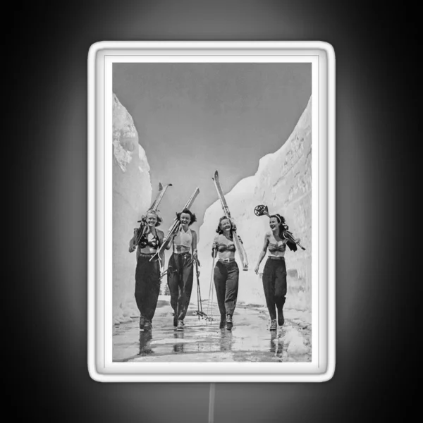 Vintage Ski Girls RGB Neon Sign
