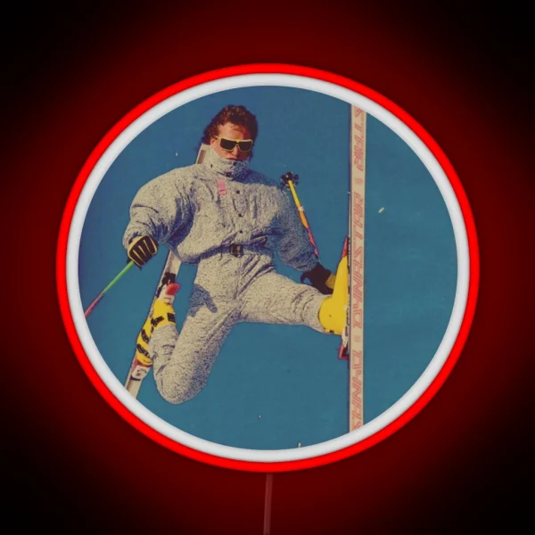 Vintage Skier New Style Freerider RGB Neon Sign