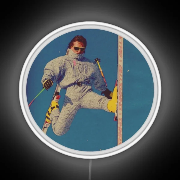 Vintage Skier New Style Freerider RGB Neon Sign
