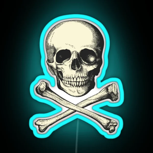 Vintage Skull And Crossbones So Scary RGB Neon Sign