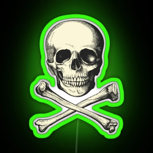 Vintage Skull And Crossbones So Scary RGB Neon Sign