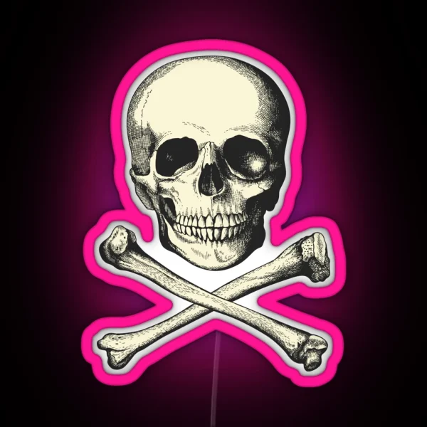Vintage Skull And Crossbones So Scary RGB Neon Sign