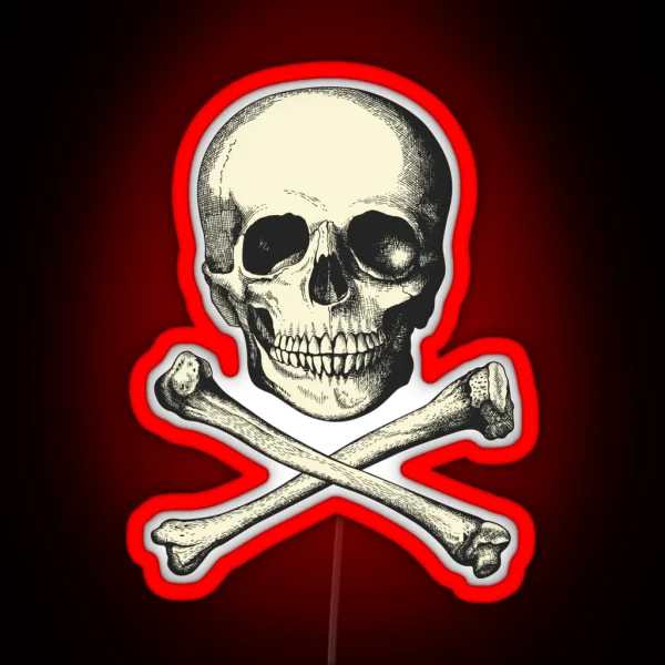 Vintage Skull And Crossbones So Scary RGB Neon Sign