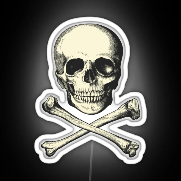 Vintage Skull And Crossbones So Scary RGB Neon Sign