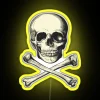 Vintage Gothic Skull Crossbones Sign with Color-Changing RGB Neon Lights