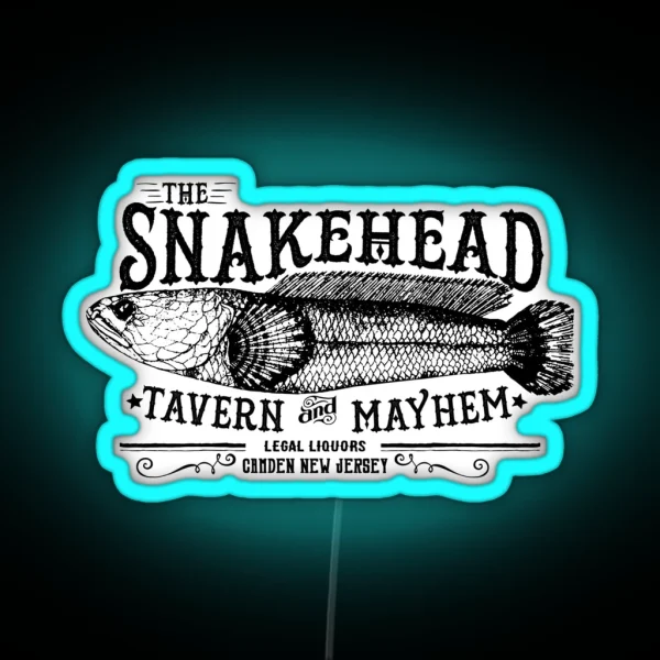 Vintage Snakehead Bar RGB Neon Sign